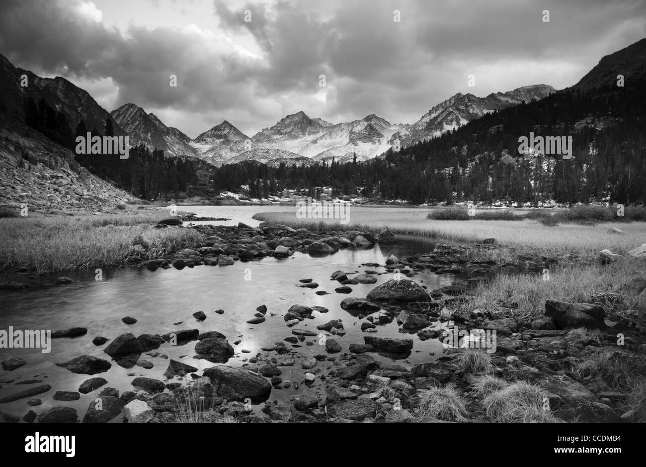 Dramatic Landscape, Mountain in Black and White Stock Photo