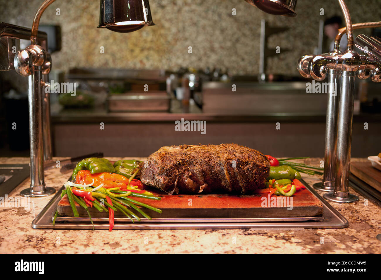Fresh prime beef at the carving station of a resort's buffet Stock Photo -  Alamy