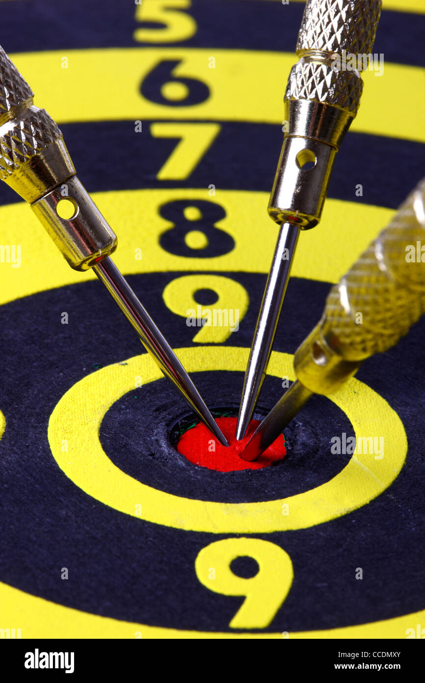 Dartboard, Dart game. Throwing darts Stock Photo Alamy