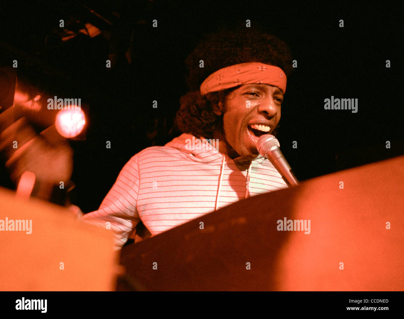 Sly Stone in concert at suburban Chicago club, Haymakers. Stock Photo