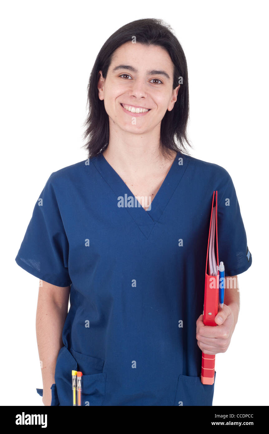 Doctor holding folder Stock Photo