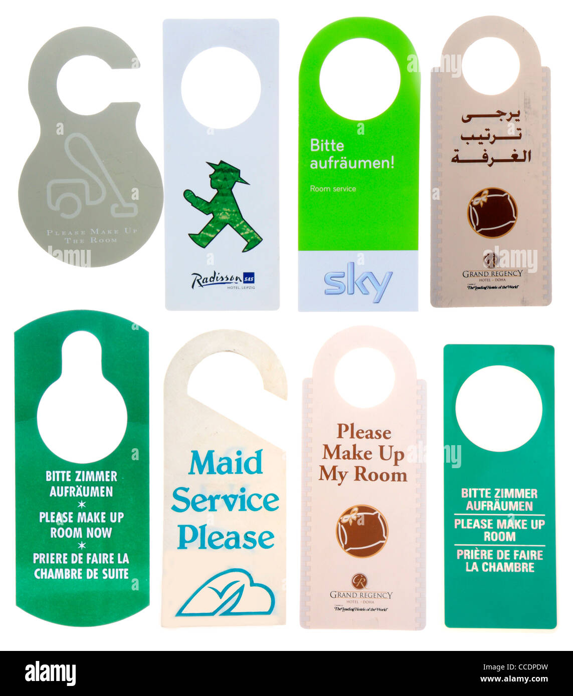 Hotel Room Signs Indicate Service Wishes Of The Hotel Guest