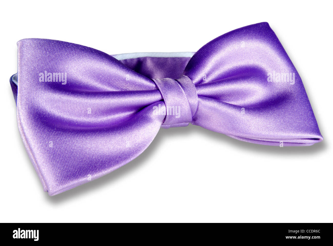 Close-up of purple bow-tie isolated on white background Stock Photo