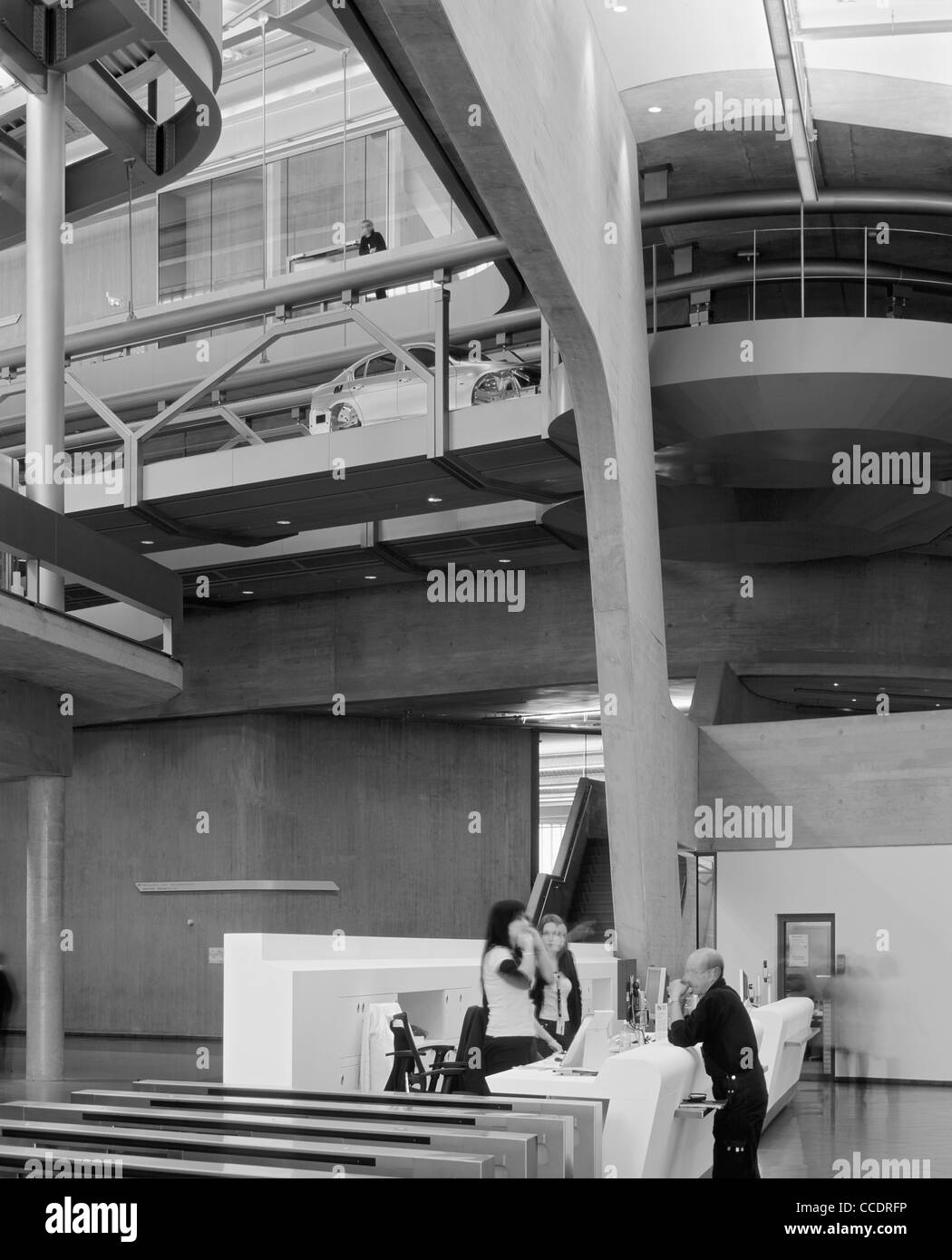 BMW PLANT LEIPZIG CENTRAL BUILDING ENTRANCE LOBBY Stock Photo