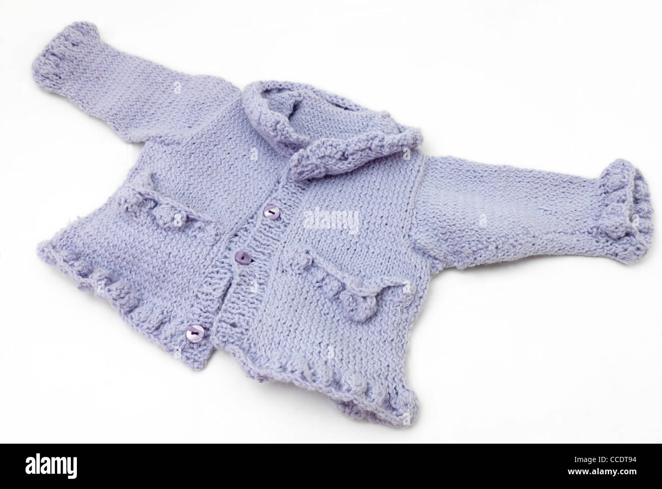 Blue Knitted Woollen Baby Cardigan Stock Photo Alamy