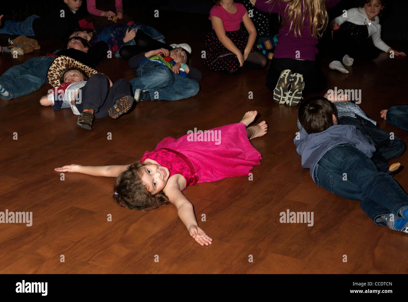 Children At A Birthday Playing A Sleeping Game Sleeping Lions