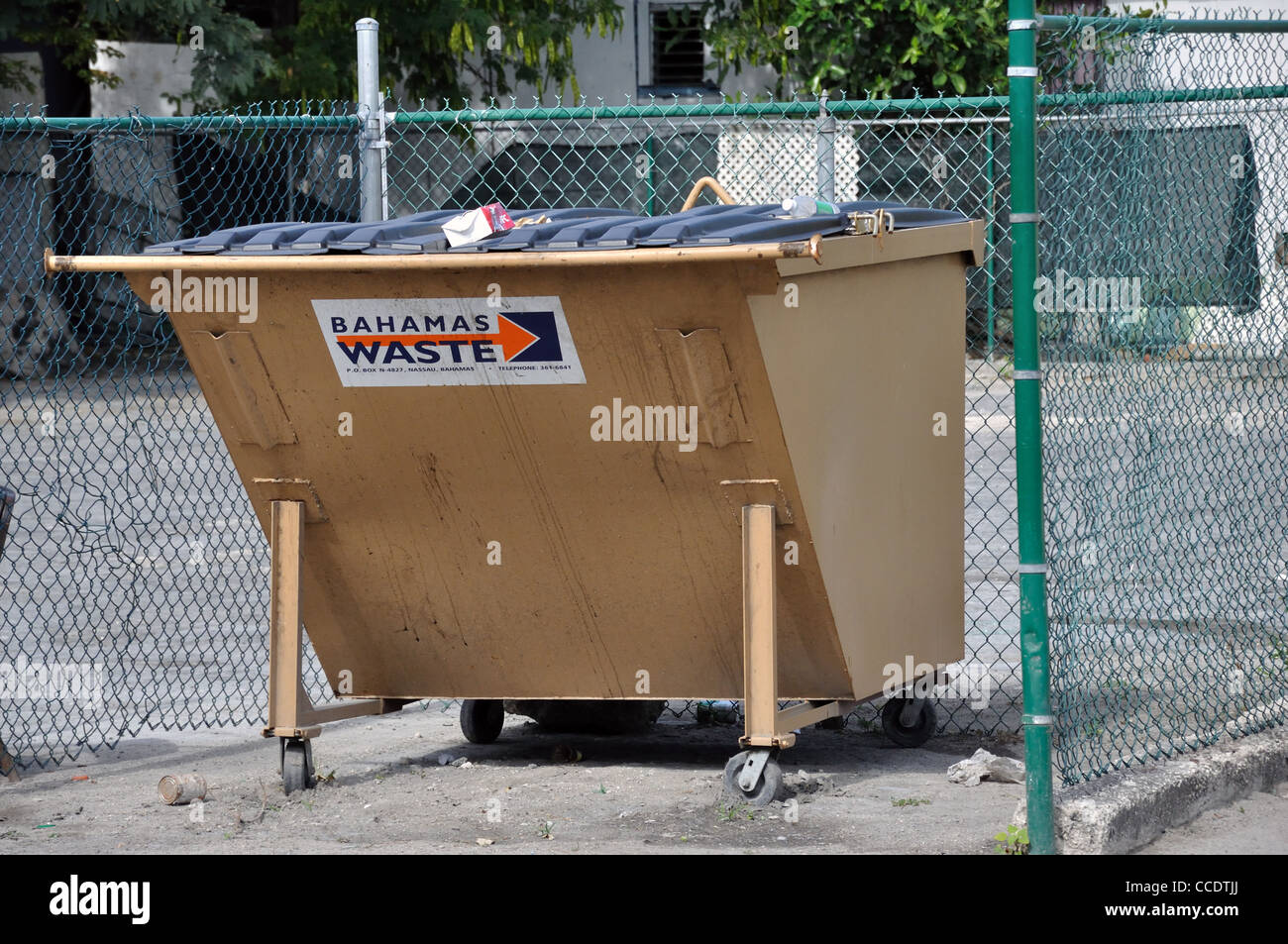 Garbage container, Nassau, Bahamas Stock Photo Alamy