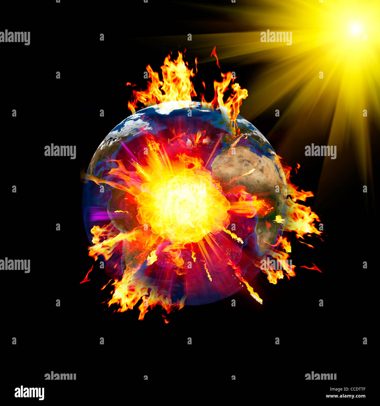 Exploding Planet Earth At Space Data Source Nasa Web Site Stock