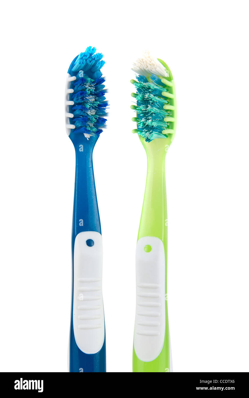 Two Toothbrushes isolated on white background Stock Photo - Alamy
