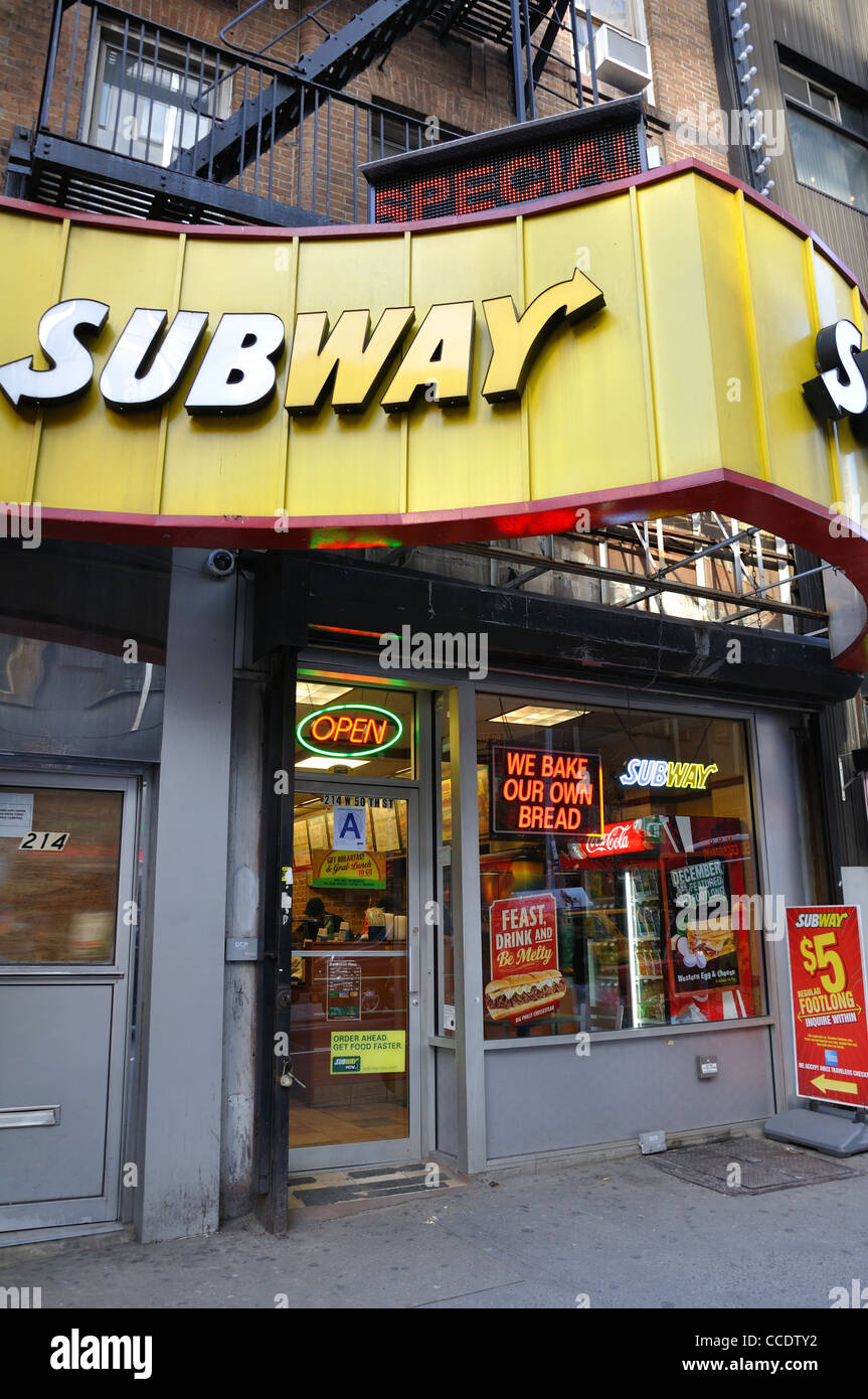 Subway sandwich restaurant, New York Stock Photo