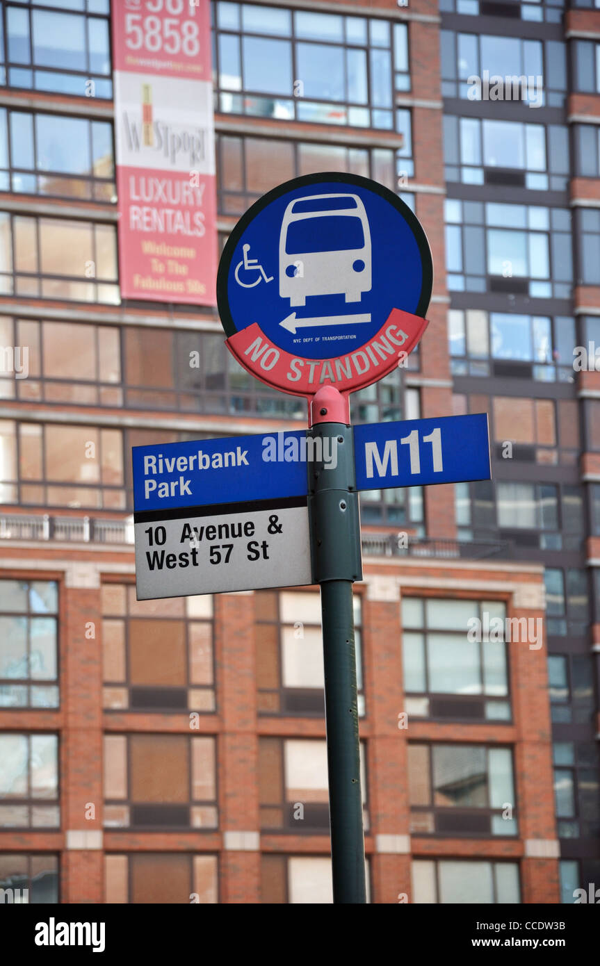 Bus stop sign nyc hires stock photography and images Alamy