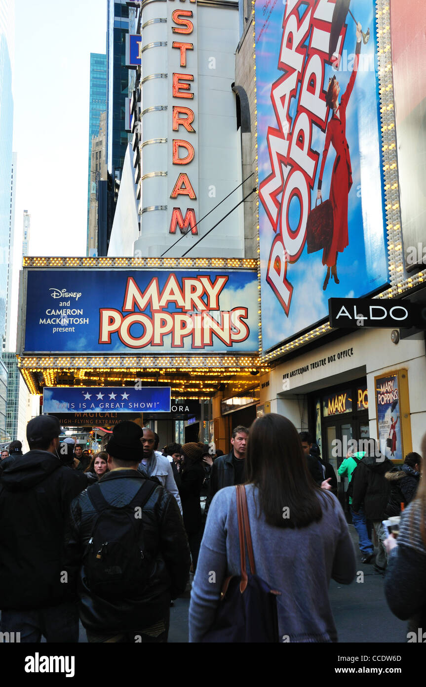 Broadway, Mary Poppins show in theatre, New York City, USA Stock Photo