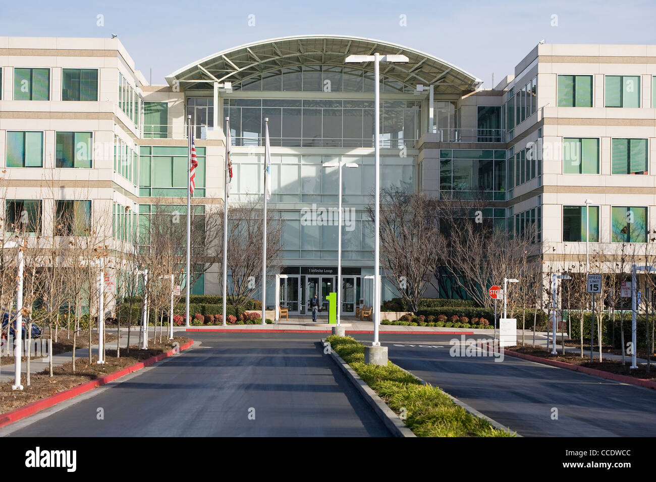 The headquarters of Apple Computer, 1 Infinite Loop. Stock Photo