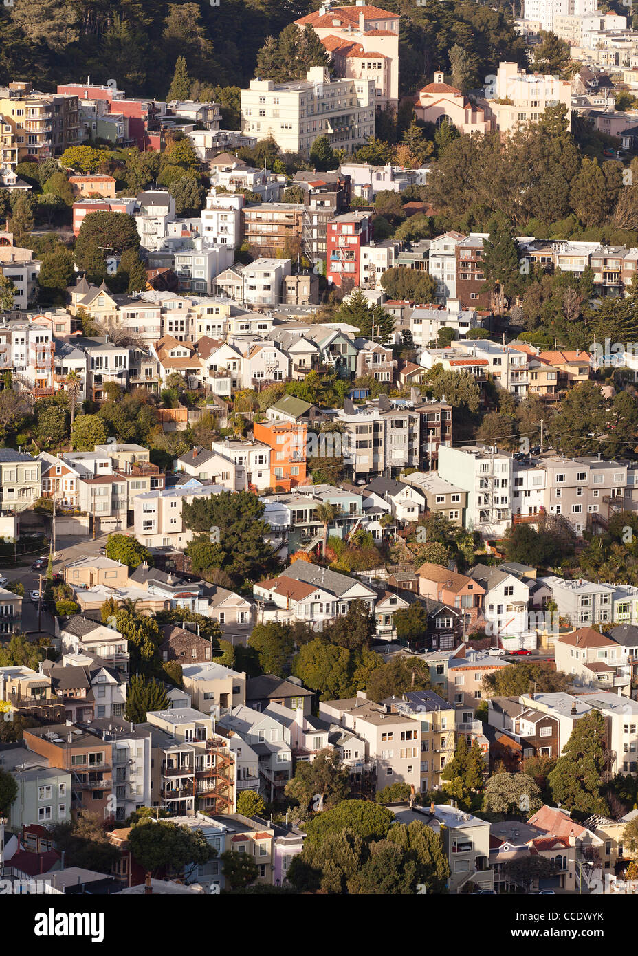 San Francisco homes on hillside Stock Photo Alamy