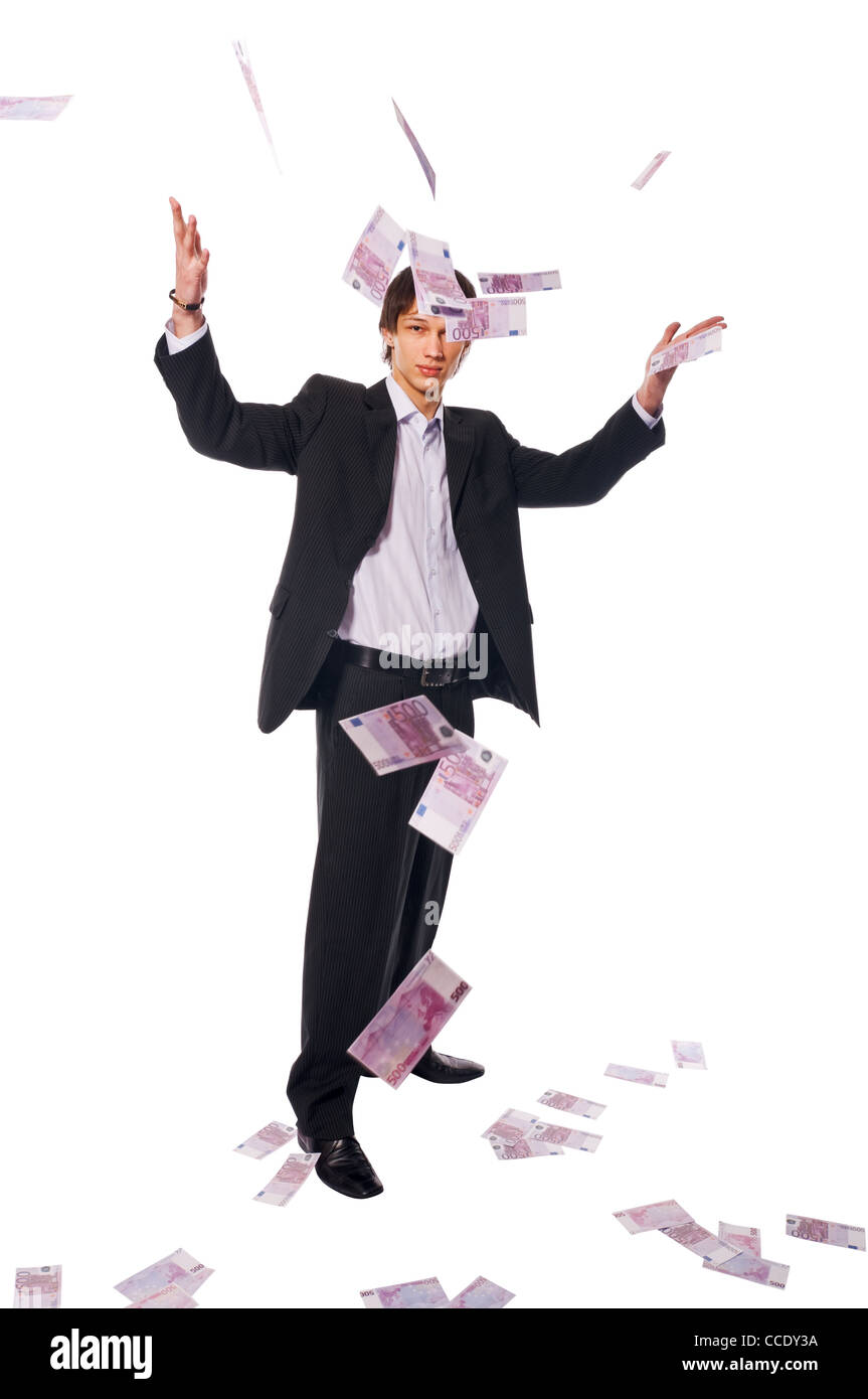 Handsome young man wearing business suit isolated on white background ...