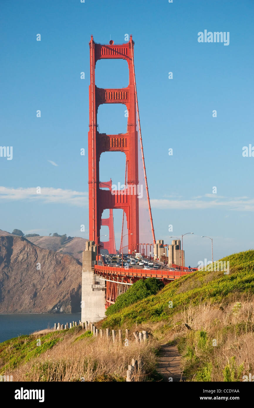The Golden Gate Bridge in San Francisco during the sunny day Stock ...