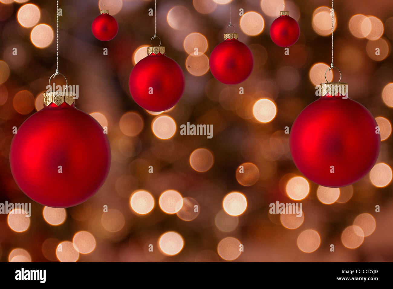 Christmas balls with blurred light background Stock Photo