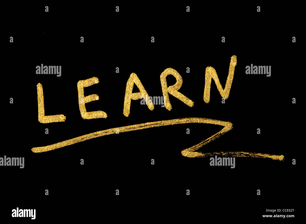 Learn conception text over black Stock Photo - Alamy