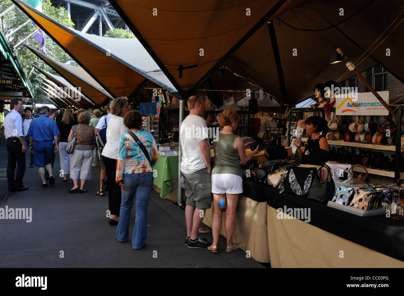 Market day at The Rocks, a historical suburb of Sydney in New South Wales, Australia. Stock Photo