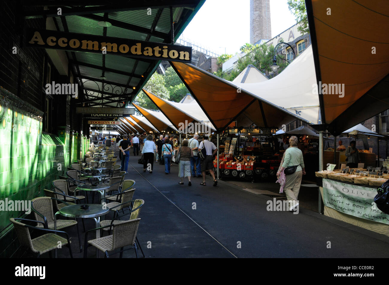 Market day at The Rocks, a historical suburb of Sydney in New South Wales, Australia. Stock Photo