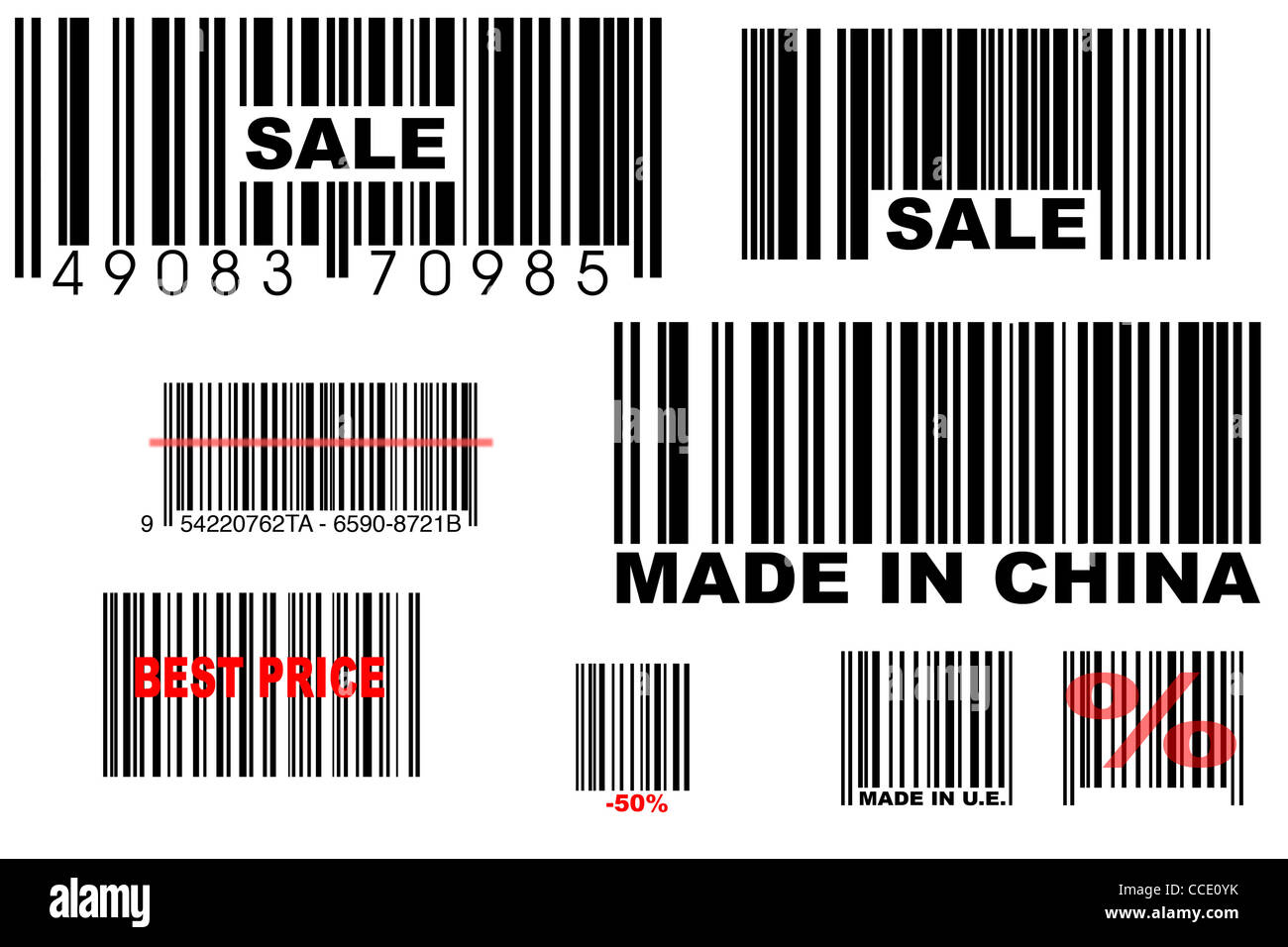 fake bar codes on white background Stock Photo - Alamy