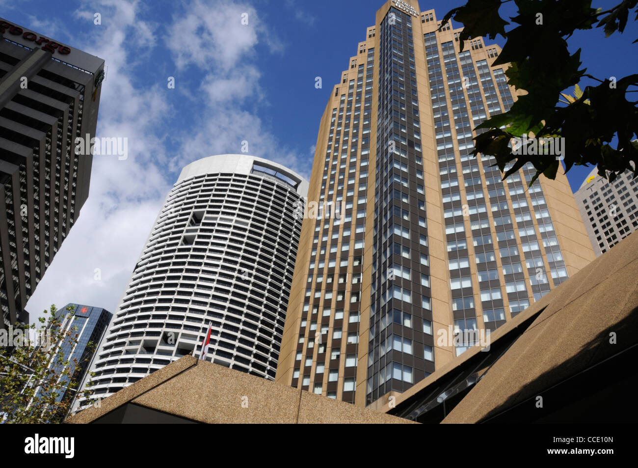 Office towers and the Four Seasons hotel in the commercial district in George Street,Sydney,New South Wales, Australia Stock Photo