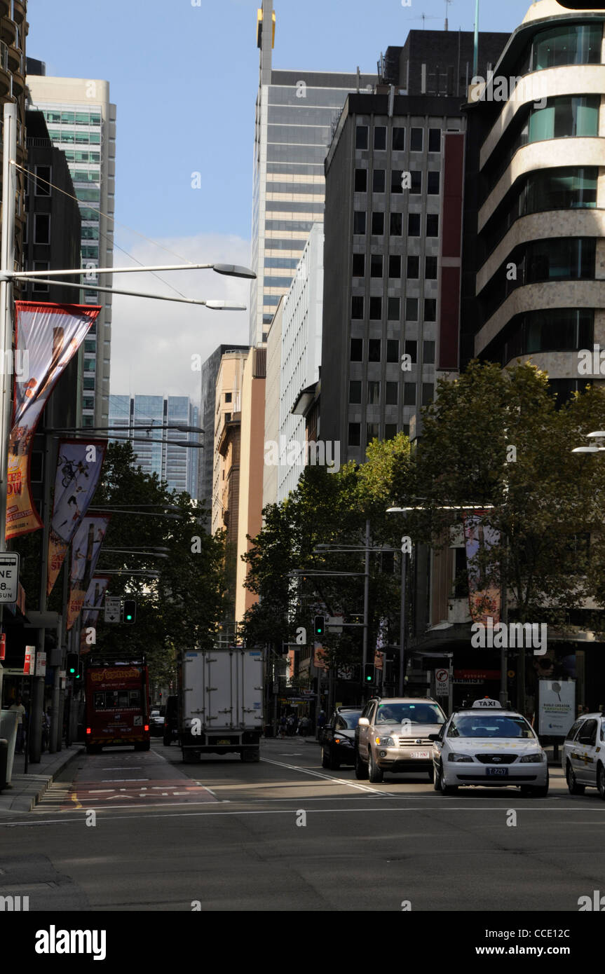 Traffic in George Street,Sydney,New South Wales, Australia Stock Photo