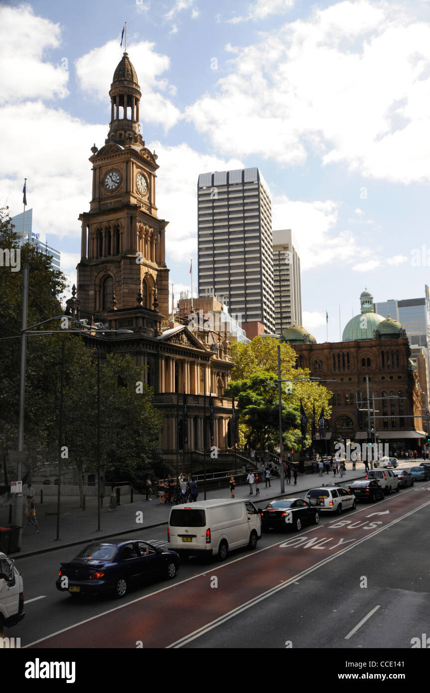 Sydney Town Hall in George Street, Sydney, New South Wales, Australia Stock Photo