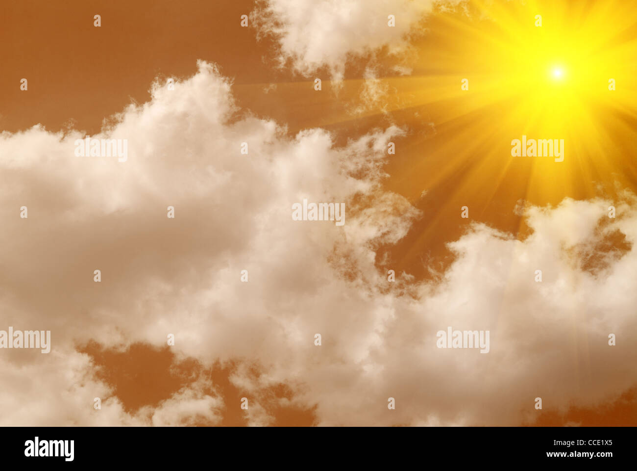 Orange sky and dramatic sunset Stock Photo - Alamy
