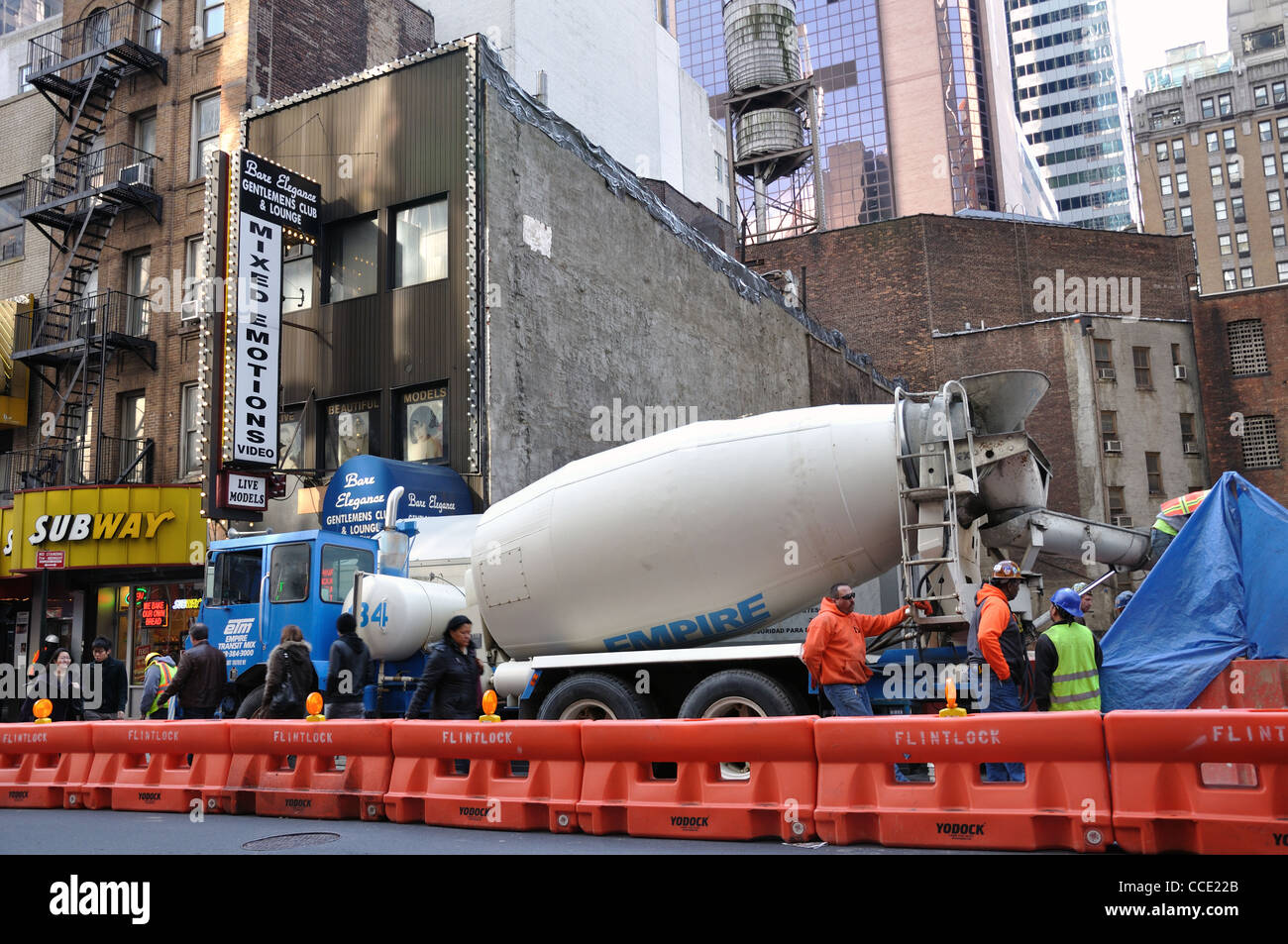 Cement mixer at construction site, New York, USA Stock Photo Alamy