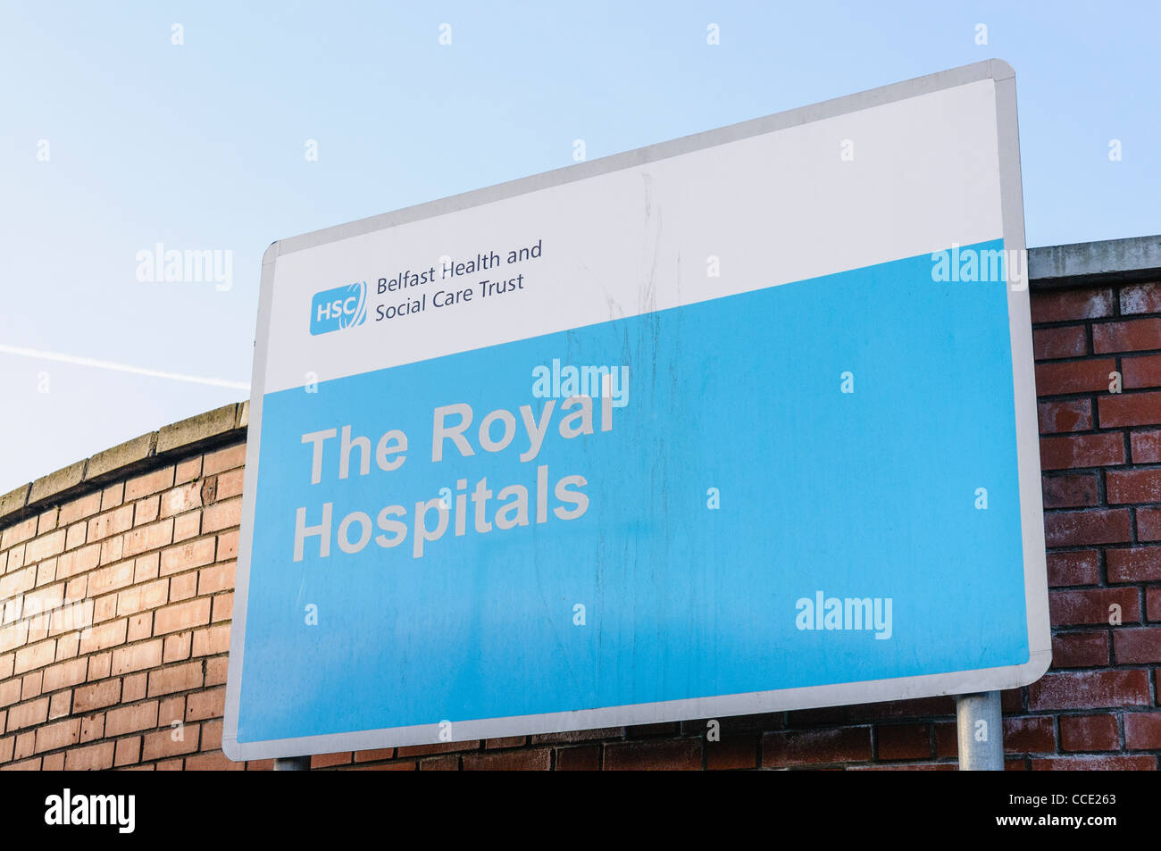 Sign at the Royal [group of] Hospitals, Belfast Stock Photo