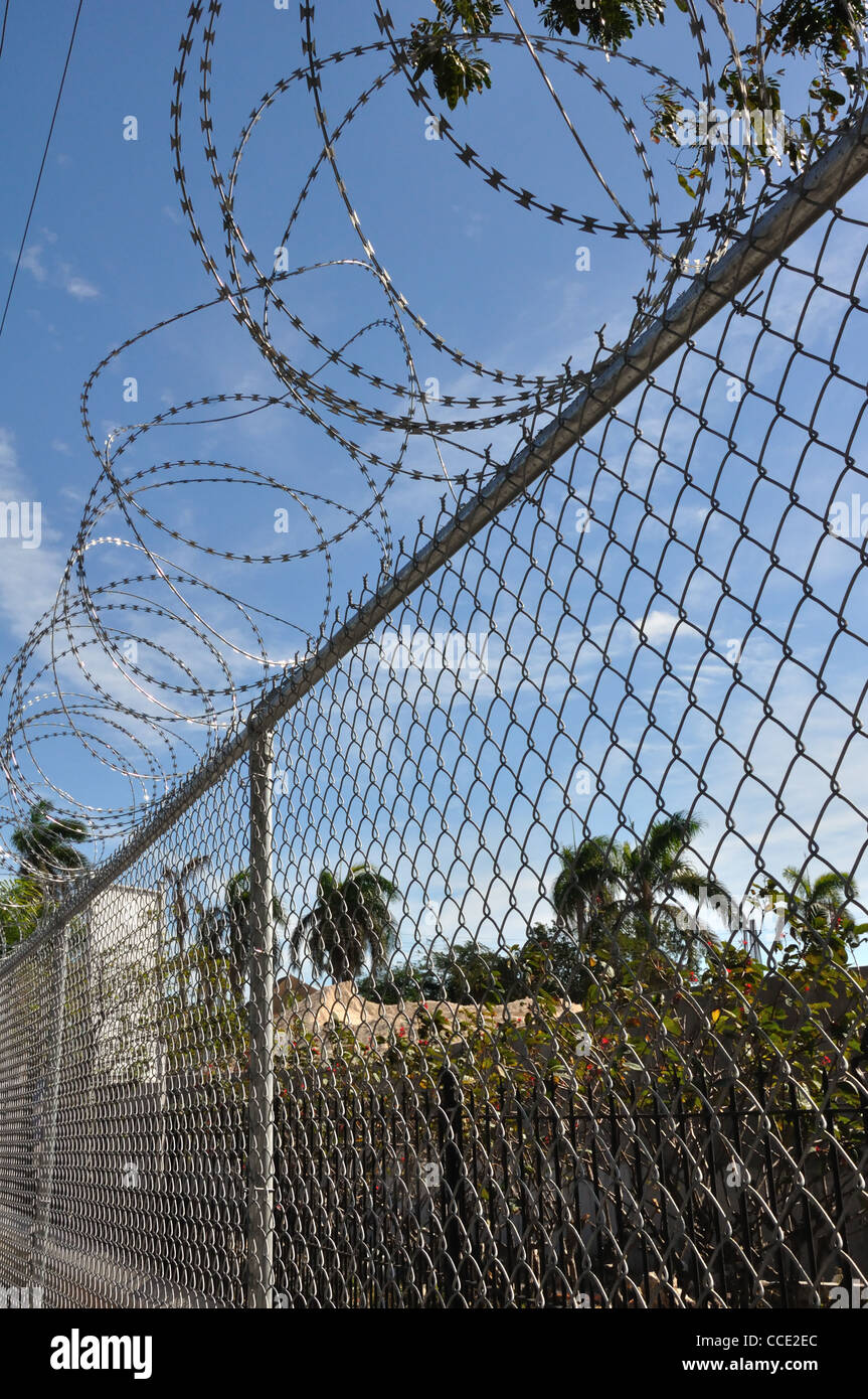 Barbed razor wire Stock Photo - Alamy