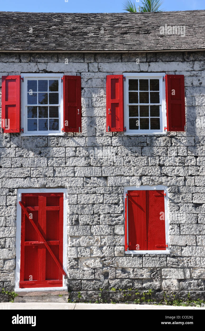 Old House With Red Shutters Nassau Bahamas Stock Photo 42106054