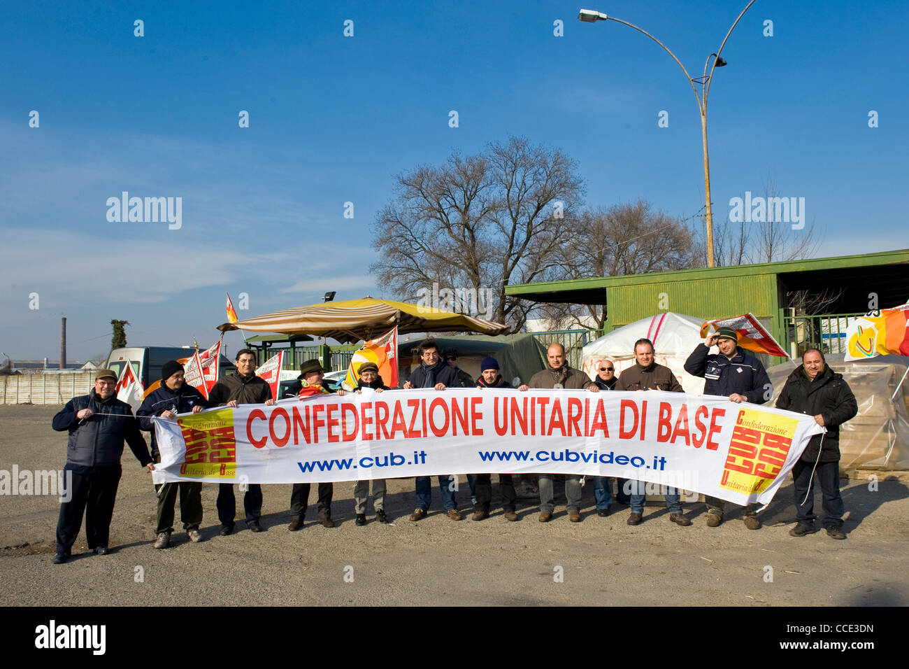 Oversight of the workers Ex Saffa, Pontenuovo di Magenta, Italy (21.01.2012) Stock Photo