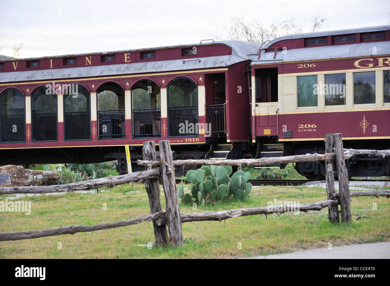 Vintage Grapevine train, Stockyards, Fort Worth, Texas, USA Stock Photo