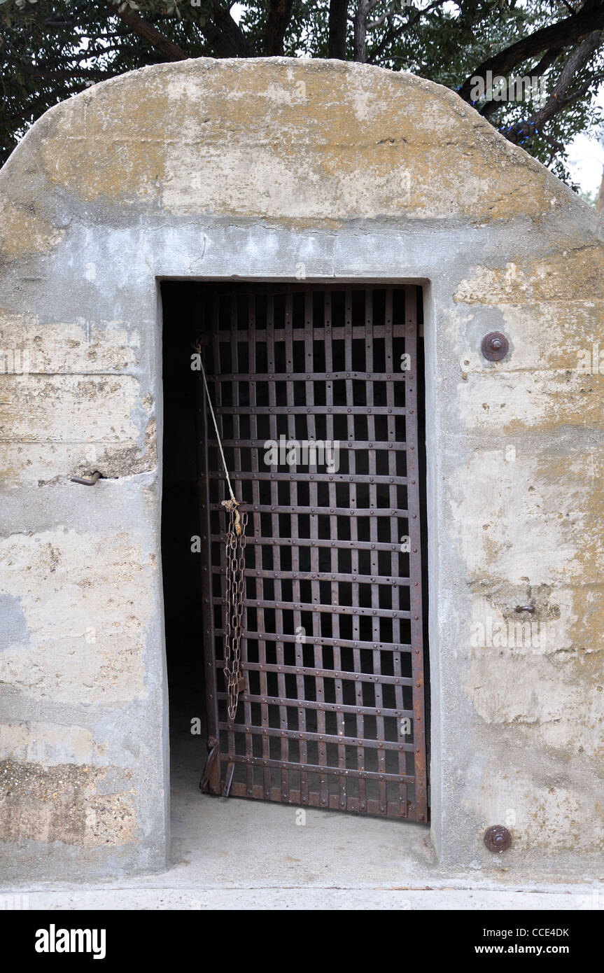 The Grapevine Calaboose, town's first jail, built in 1909,Grapevine, Texas, USA Stock Photo