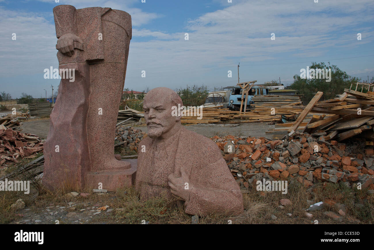 Dismantled Lenin in scrapyard in Azerbaijan, Oct 2011 Stock Photo