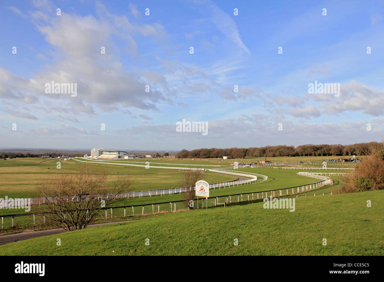 View of Tattenham Corner on Epsom Downs the home of the Derby horse