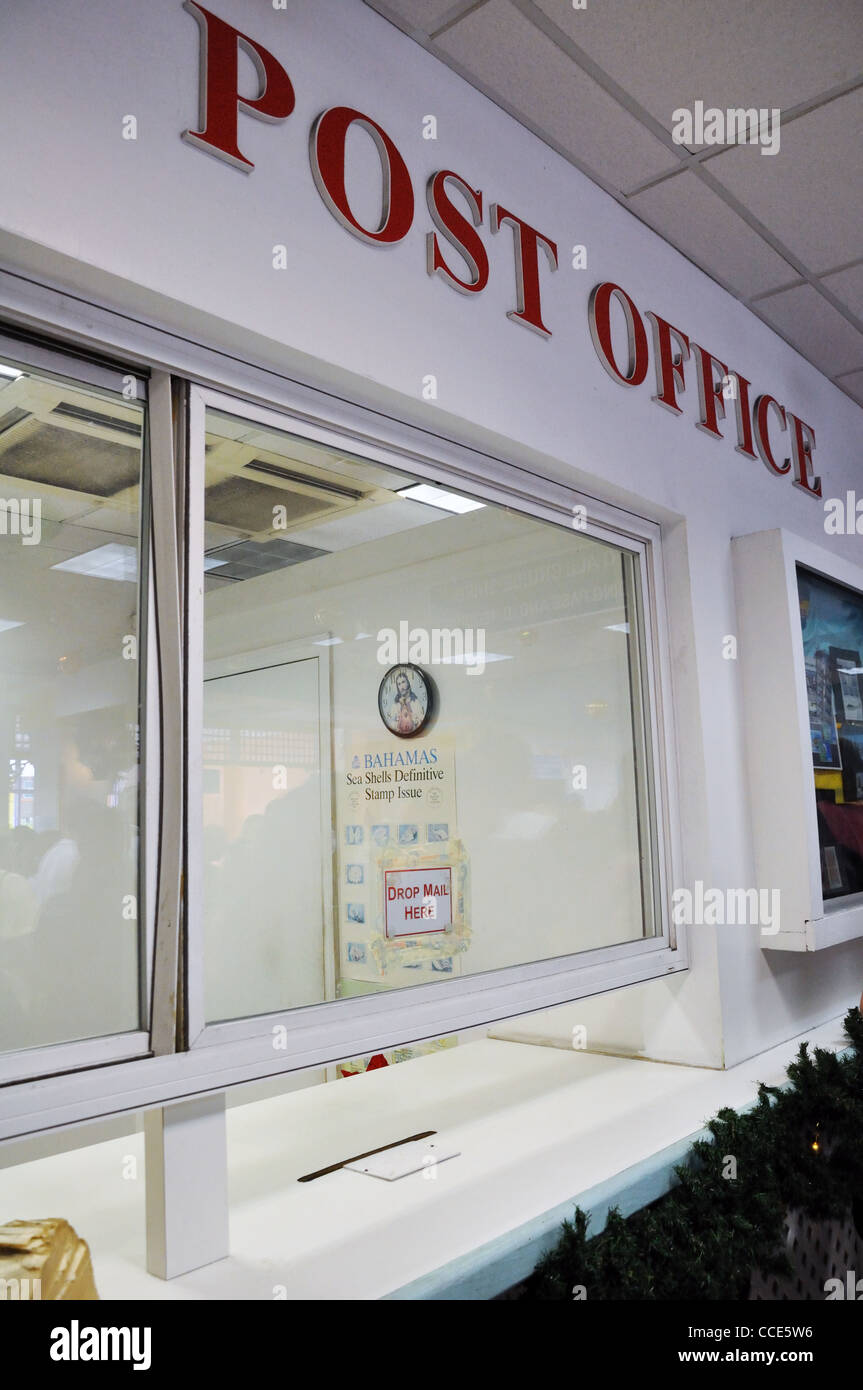 Post office window in port, Nassau, Bahamas Stock Photo Alamy
