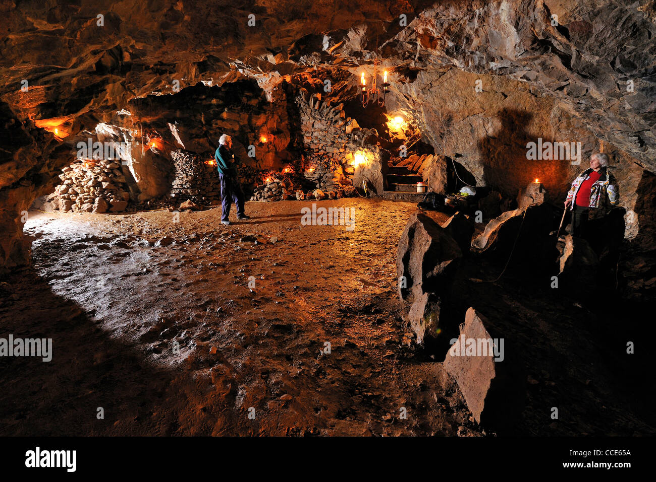 Banwell Bone Cave, scientific site near the village of Banwell, North Somerset, England Stock Photo