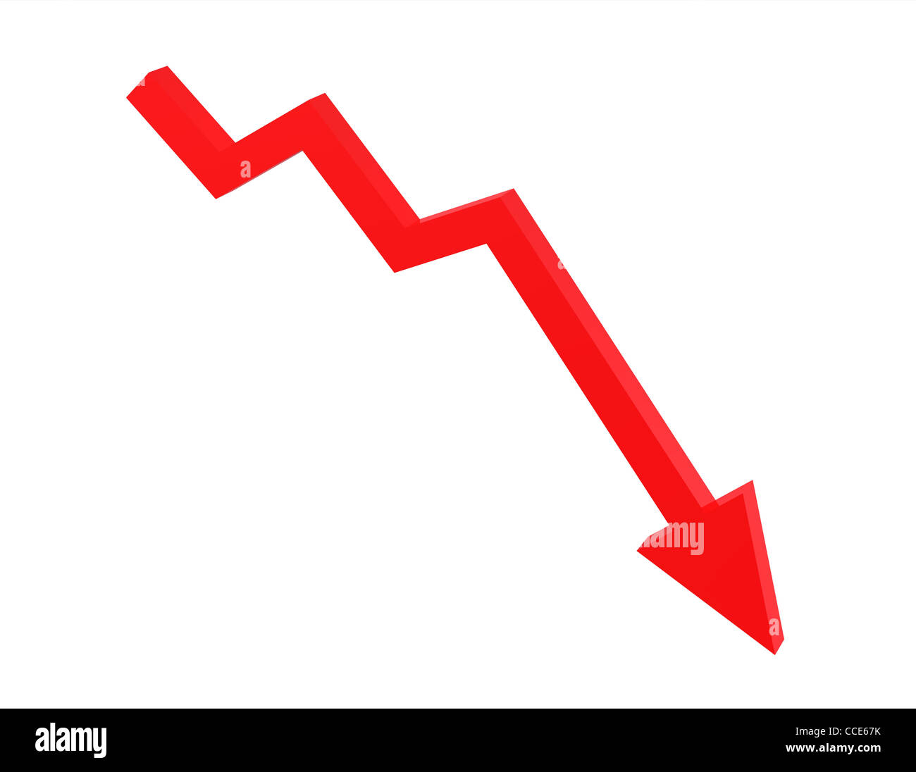 3d graph with negative growth pointing downwards Stock Photo - Alamy