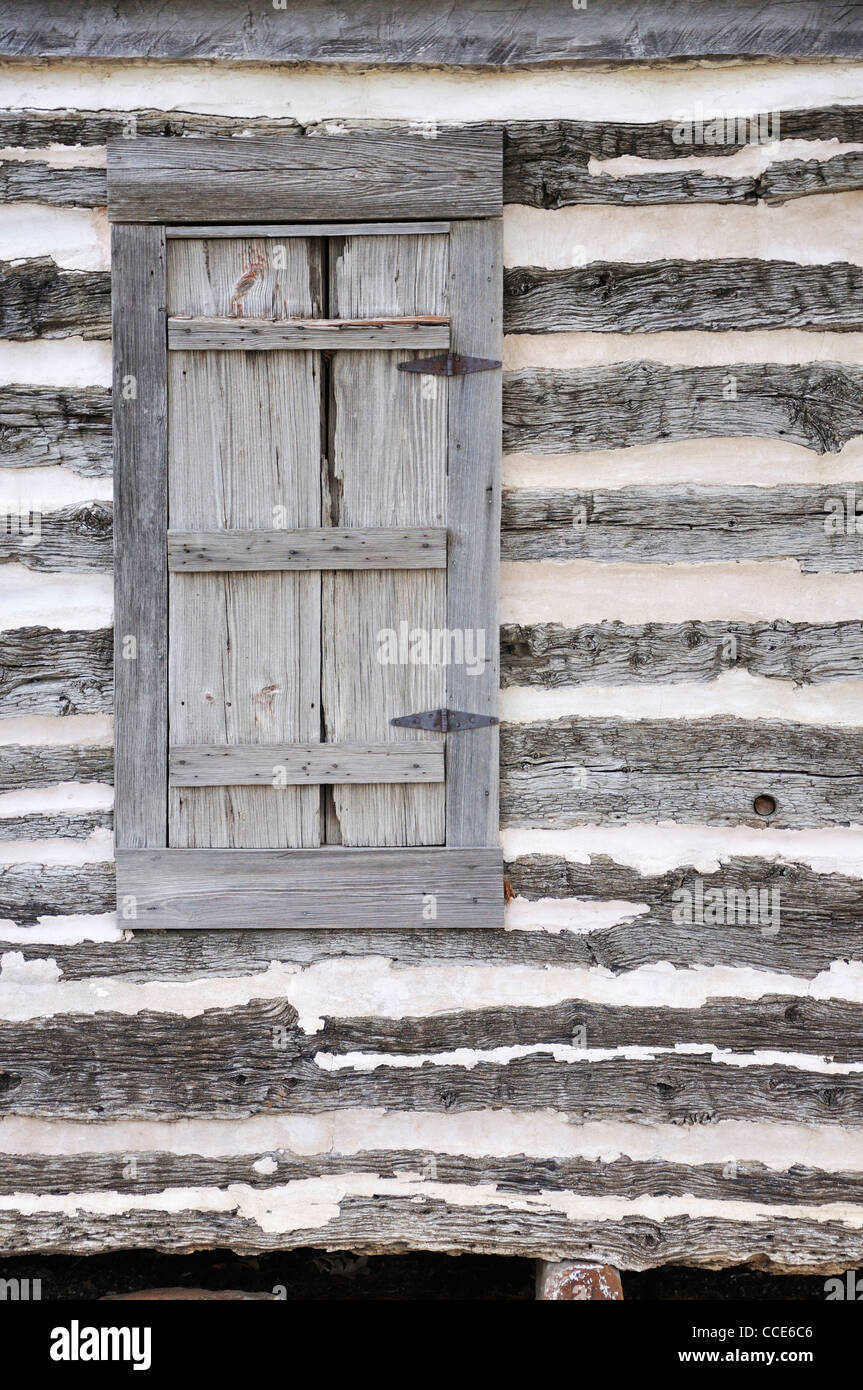 Old wooden house window with shutters Stock Photo - Alamy