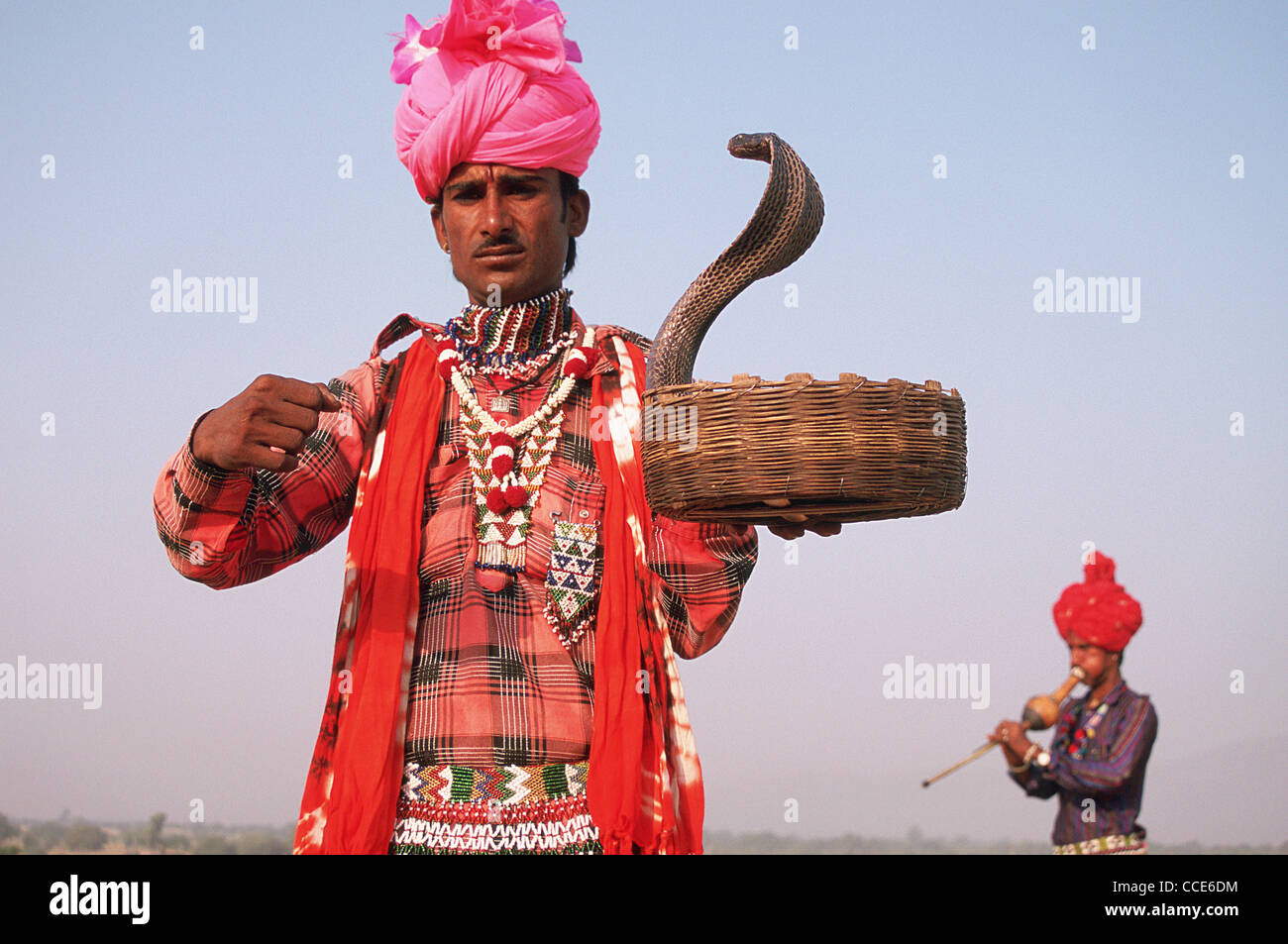 Snake charmers showing their skills ( India) Stock Photo