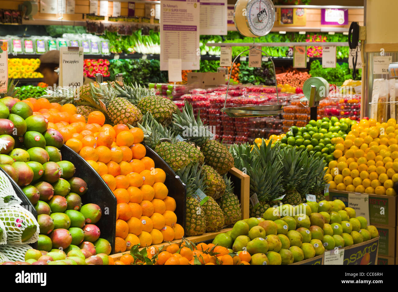 Abundance of fresh produce in market. Stock Photo