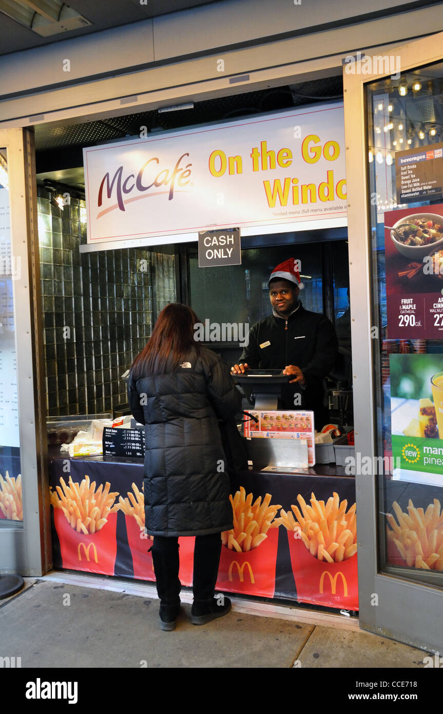 McCafe, quick McDonald's to go in New York, USA Stock Photo Alamy