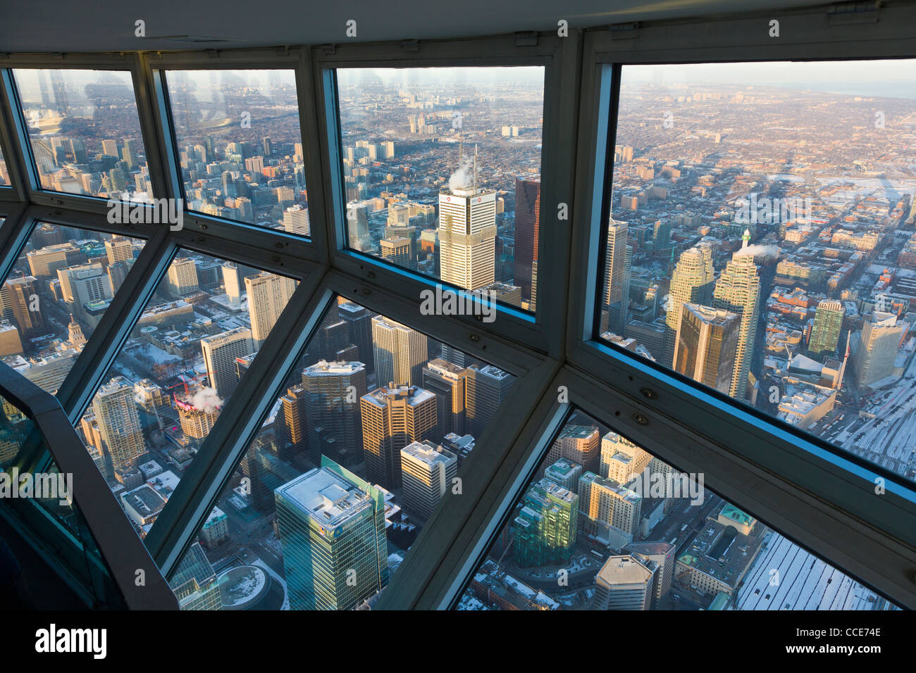 View of downtown Toronto from observation tower. Stock Photo