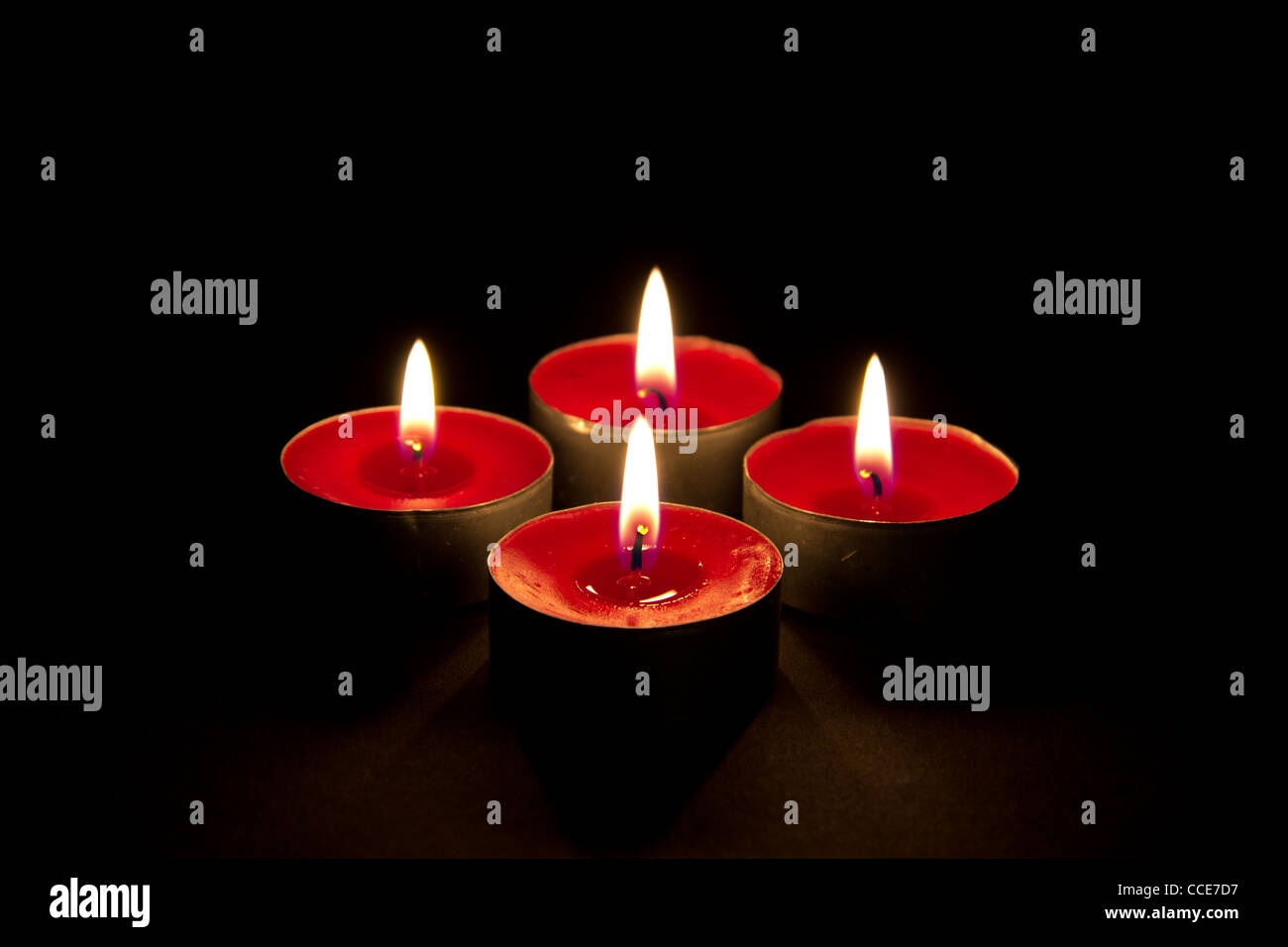 Candles in the Dark Stock Photo