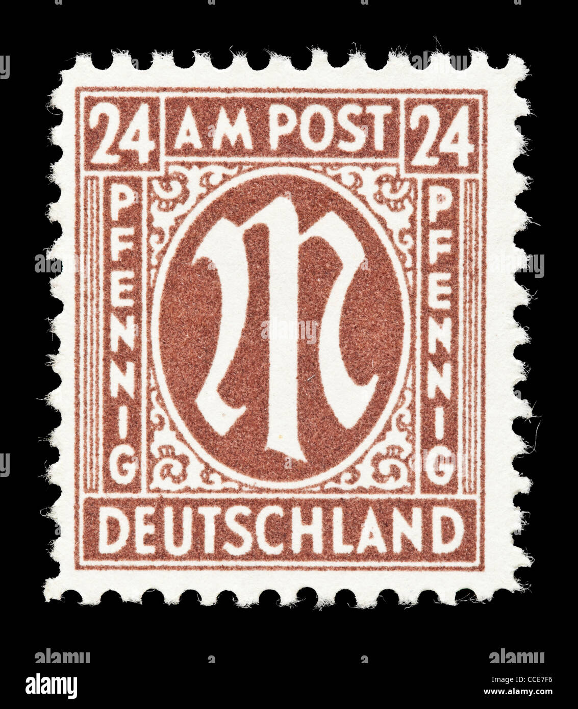 Postage stamp Germany, AM Post, 1945, 24 Pfennig, mint condition Stock Photo Alamy