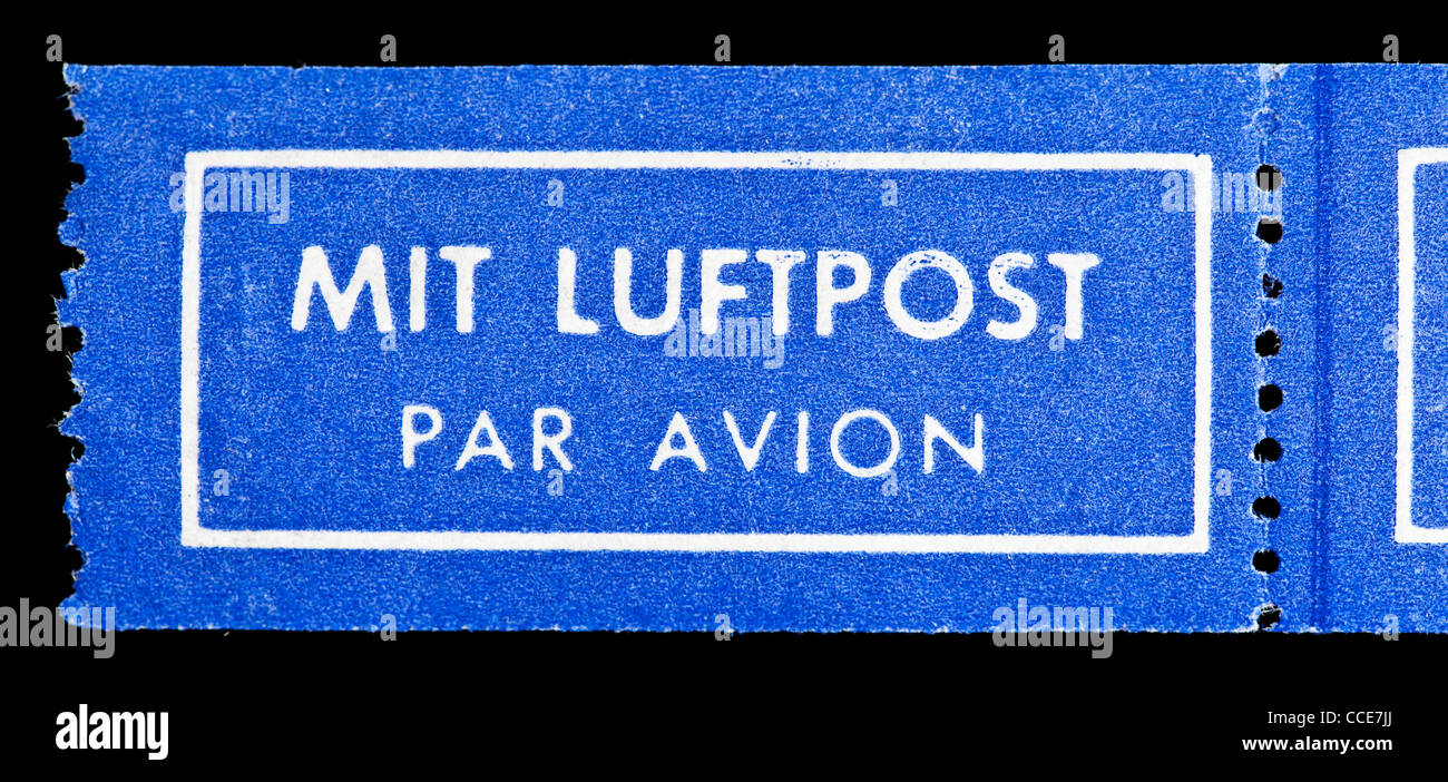 Air mail stamp "Mit Luftpost", Germany Stock Photo - Alamy
