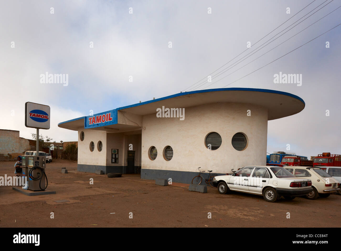 Tamoil gas station (former Agip station), Asmara, Eritrea, Africa Stock Photo